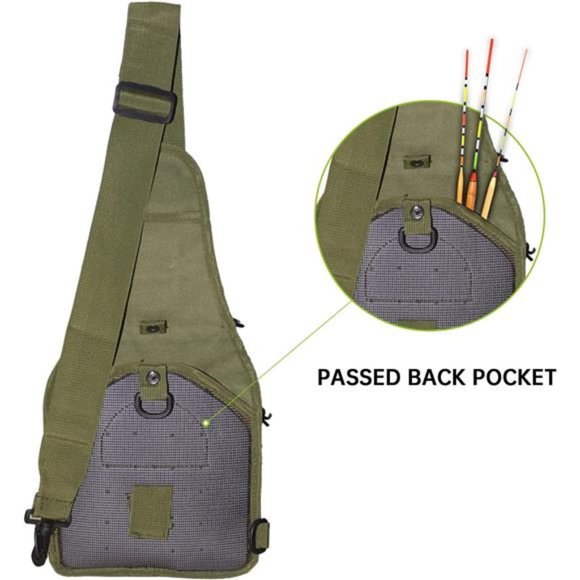 DEILAI Fishing Bag Fishing Tackle Backpack with Rod Holder Waterproof Gear Sling - Picture 5 of 7